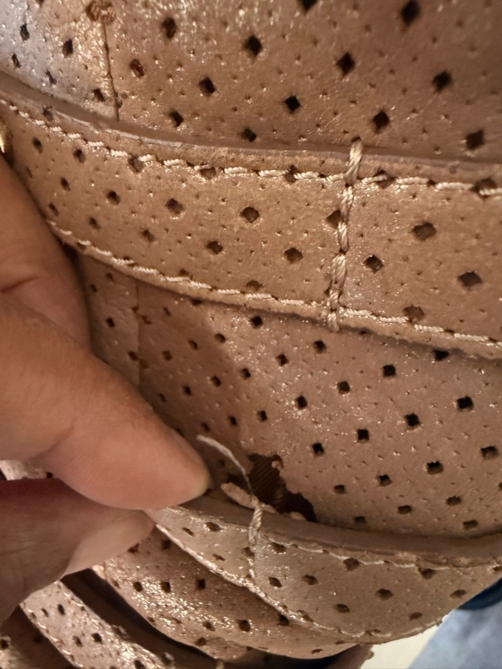 Jimmy Choo Bardia Perforated Shimmer Suede Buckle Strap Hobo Shoulder Bag - Picture 13 of 14